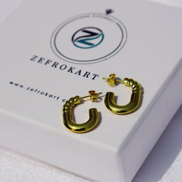 Twisted Hoop Earrings - 18K Anti Tarnish Stainless steel