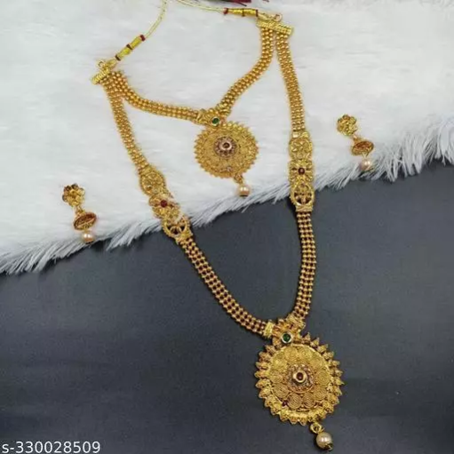 Artificial gold sale long necklace